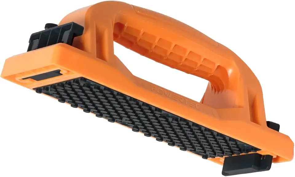 POWERTEC Grab Push Block with Retractable Holder, Anti-Slip Pad & Offset Handle for Improves Control. Ideal for Table Saws, Router Tables, Band Saws, Jointers & Fence Systems (71794)