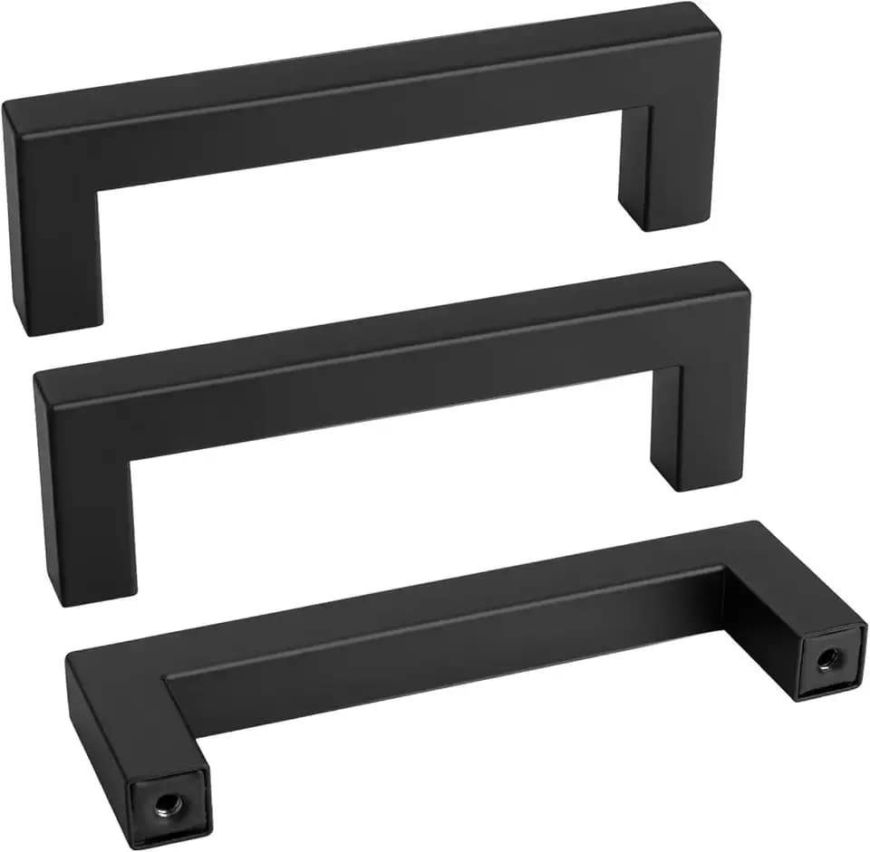 Goldenwarm 10 Pack 3-3/4 Inch Black Cabinet Handles Kitchen Drawer Pulls
