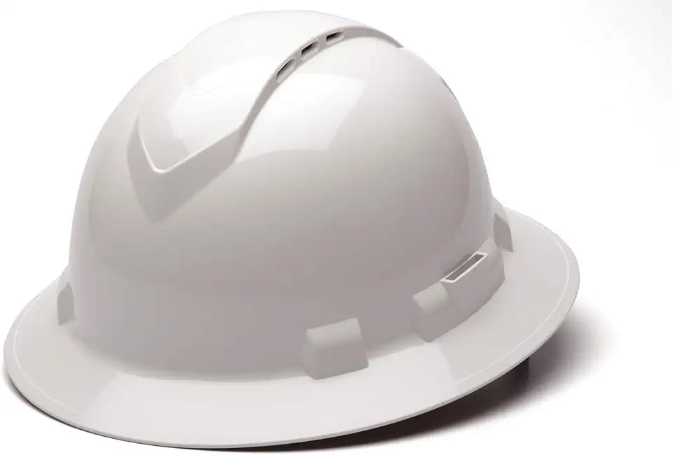 Pyramex Ridgeline Full Brim Hard Hat 4 Point Ratchet Vented