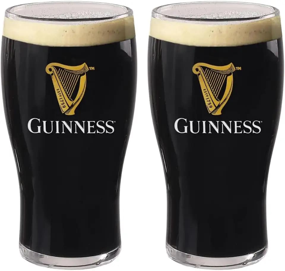 LORD'S ROCKS Guinness Official 20oz Pint Glasses – Set of 2, Branded Tulip Shape Beer Glassware – Classic Irish Pub Style