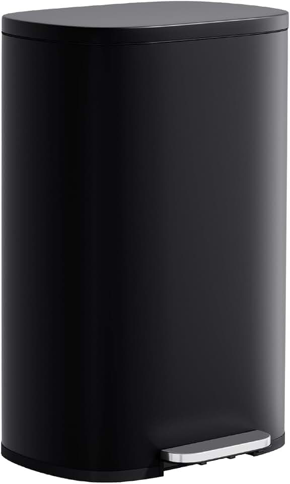 PayLessHere | 13G Trash Can with Lid | Black | Removable Inner Bucket