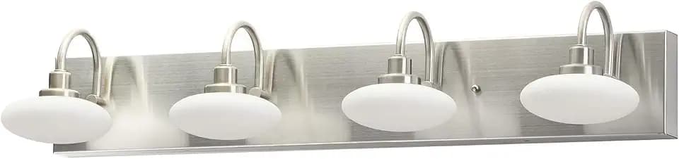 28in Brushed Nickel LED Vanity Light Fixtures,4-Light Bathroom Vanity Light Sconce Lamp,Bathroom Lamp Over Mirror, Modern Wall Sconce for Bath,Hallway,Cloakroom,3000K-6000K,Selectable, Dimmable