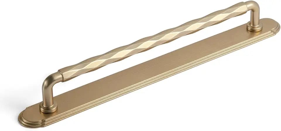 Goo-Ki 7.6 Inch(192mm) Zinc Alloy Cabinet Pull Handles with Stepped Edge Backplate, Champagne Bronze Finish, 2-Pack for Kitchen Cabinets, Drawers, Dressers & Furniture Hardware