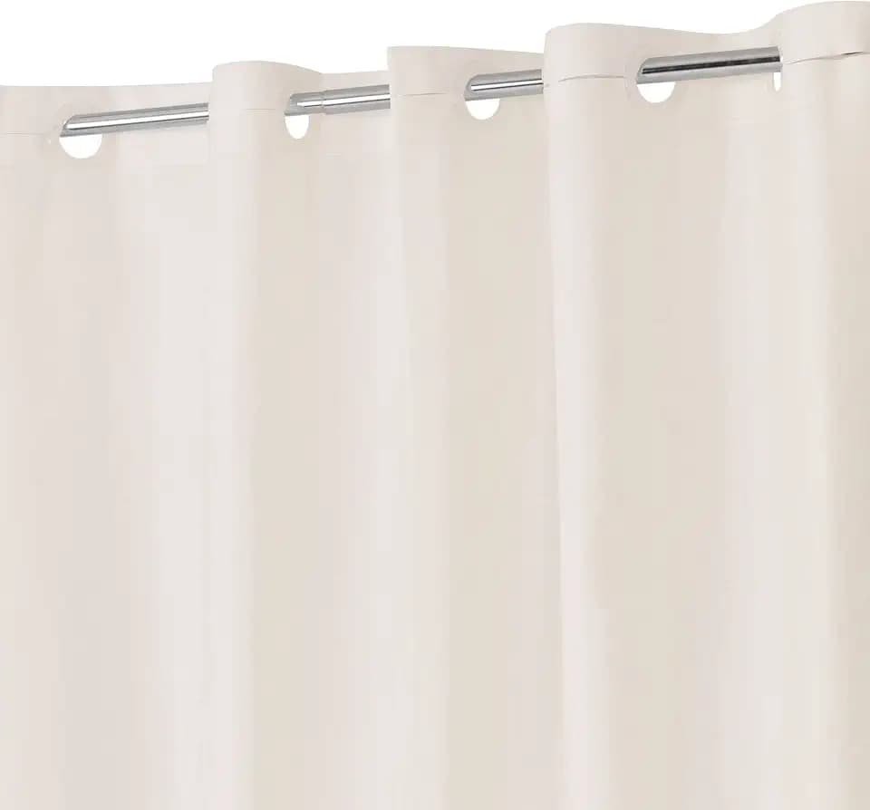 No Hook PEVA Shower Curtain or Liner, Standard Size 71 x 74, Beige