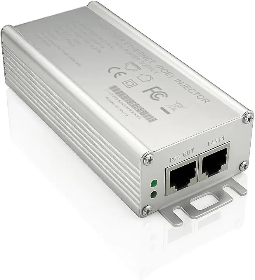 Elfcam - 150W PoE Injektor 2,5Gb/1,25Gb für Starlink Gen 3/2, Aluminiumlegierung für Hervorragende Wärmeableitung,Eingang 100-240V AC und Ausgang 150W 48V-56V.
