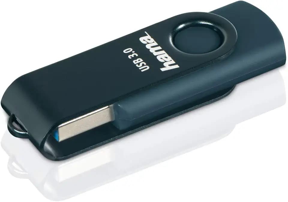 Hama 32 GB USB-Stick USB 3 Datenstick (70 MB/s Datentransfer, mit Öse zur Befestigung am Schlüsselring, Speicherstick, Memory Stick aus Metall, geeignet für Windows/MacBook) Petrolblau
