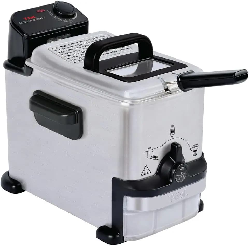 T-fal EZ Clean Compact Electric Deep Fryer with Basket, 1.8L Oil Capacity
