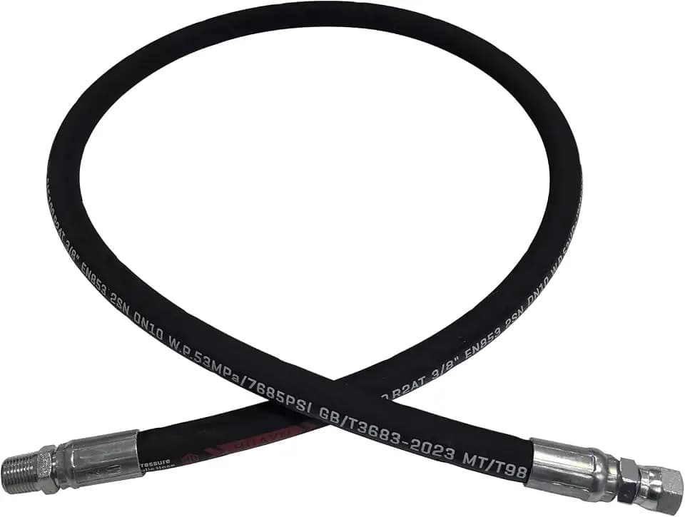 3/8 Hydraulic Hose with 3/8inch NPTF Male X 3/8" JIC 37° Female Hydraulic Hose Fitting (12inch)