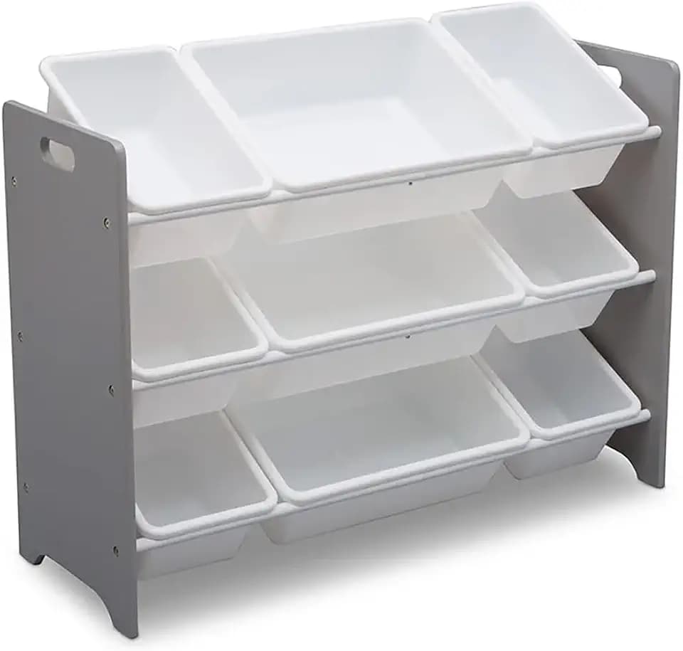 Delta Children MySize 9 Bin Plastic Toy Organizer - Greenguard Gold Certified, Grey