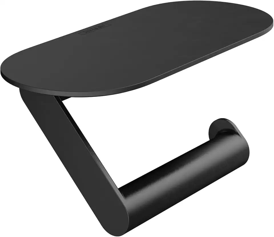 hansgrohe WallStoris Toilet Paper Holer with Shelf in Matte Black, 27928670