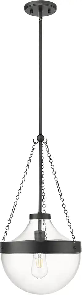 ML Lighting 20101-MB Clarra 1-Light Pendant Light in Matte Black Finish
