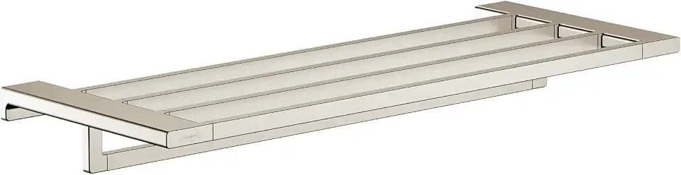 hansgrohe AddStoris Modern Towel Rack with Towel Bar in Polished Nickel, 41751830