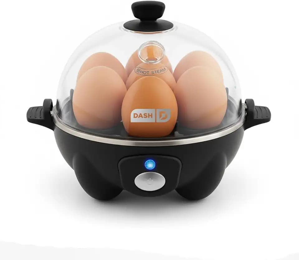 Dash Rapid Egg Cooker, 7 Eggs, Hard Boiled, Poached & Omelettes, Black