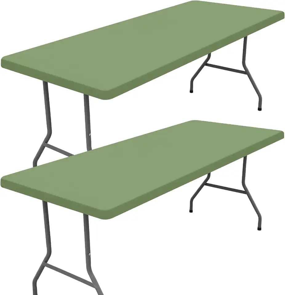 Moosfor 2 Pack Rectangle Spandex Fitted Table Cloth, 4FT Elastic Tablecloth
