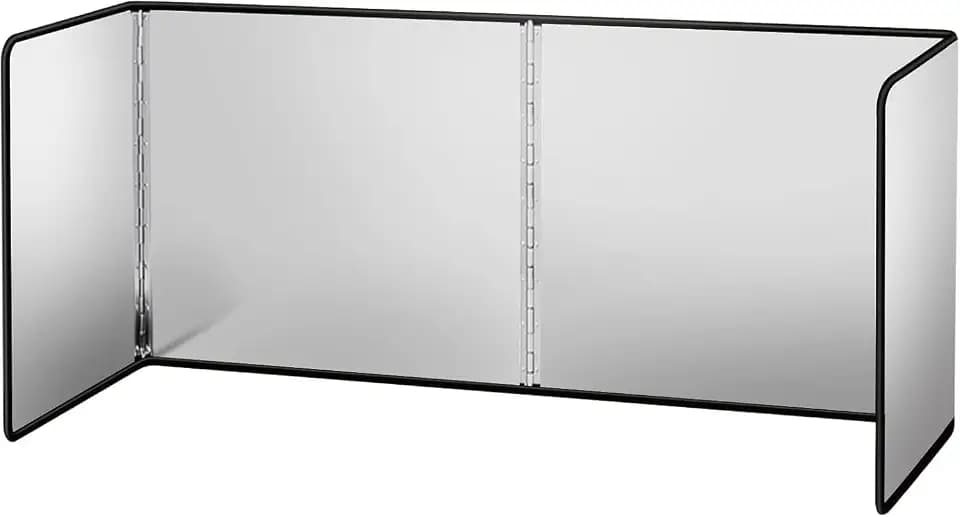4 Sided Foldable Splatter Guard, Stainless Steel Grease Splatter Screen, Non-Stick Oil Splash Guard, Anti-Grease Cooking Shield, Heat-Resistant Stove Protector with Safe Edge, Easy to Clean (Large)