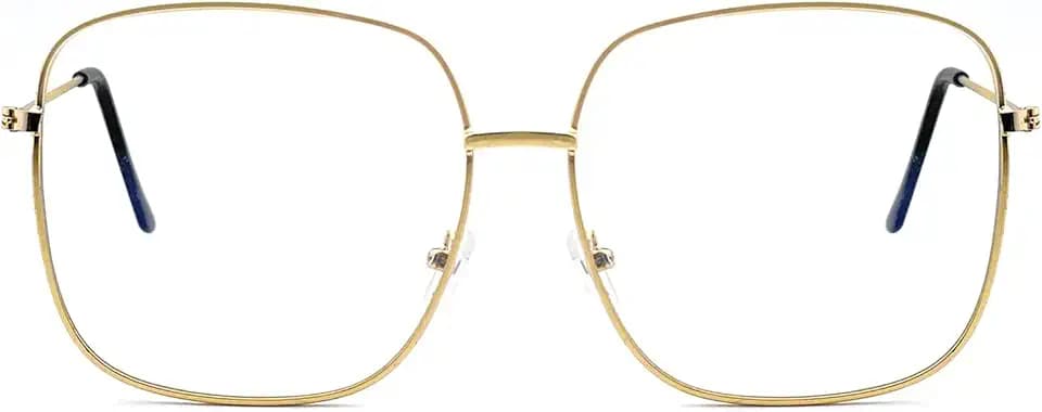 Übergroße Metallrahmen Lesebrille Für Männer und Frauen, Extra Große Anti Blaulicht Computer Lesebrille, Mode Damen Metall Computerbrille Geeignet Für Personen Mit Größeren Gesichtern
