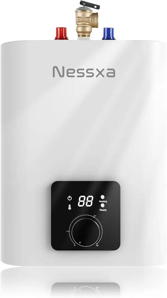 Nessxa 2.65 Gallon Electric Mini Tank Water Heater, 110V 1500W Point of Use On Demand Under Sink Instant Hot Water Heater for Home Kichen Bathroom