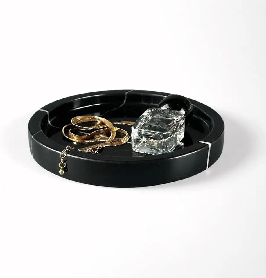 Marble Round Tray - 6" Jewelry Dish & Vanity Decor