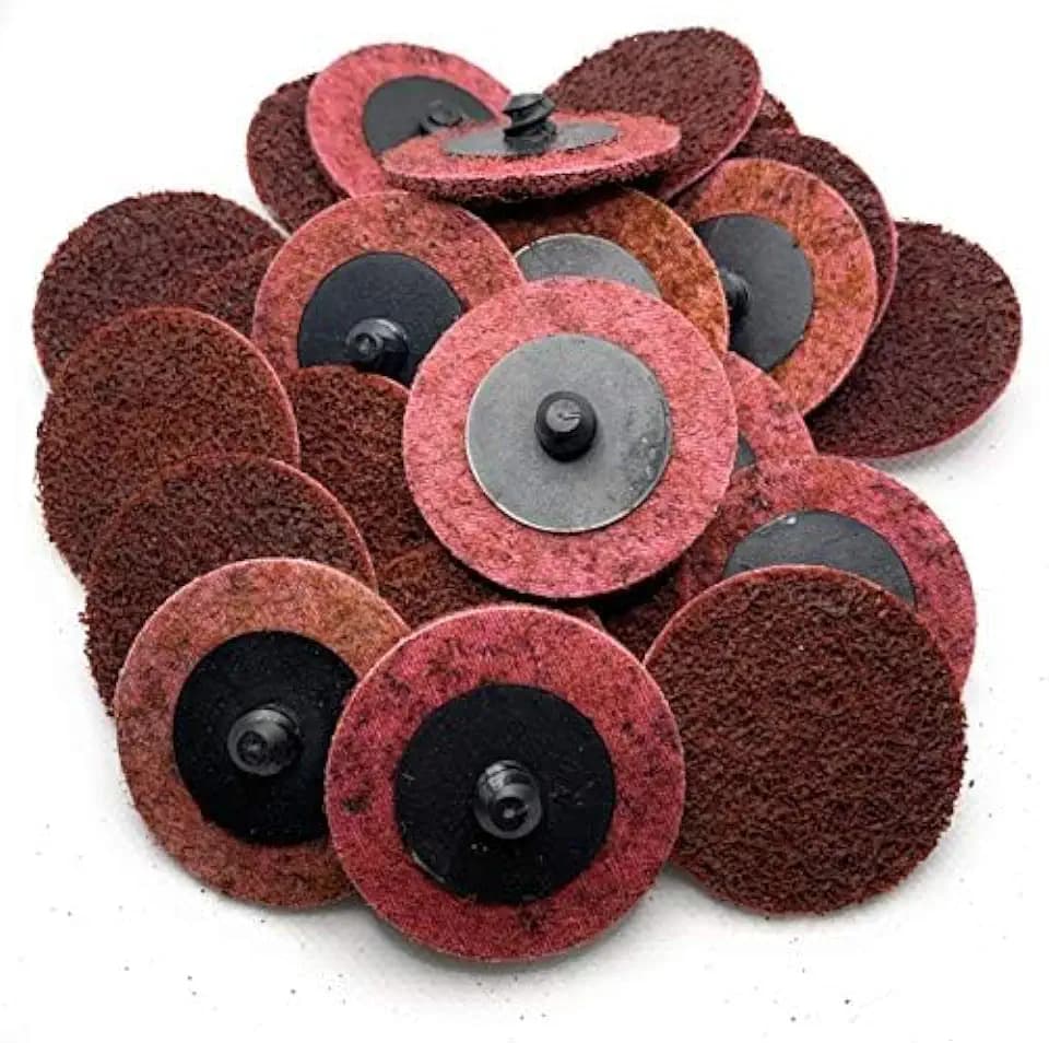 Premium SIGNI R-Type 2 inch Maroon Medium Abrasive Non Woven Nylon Surface Conditioning Disc Quick Change Disc for Rust Removal, Polishing and Finishing (25pcs)