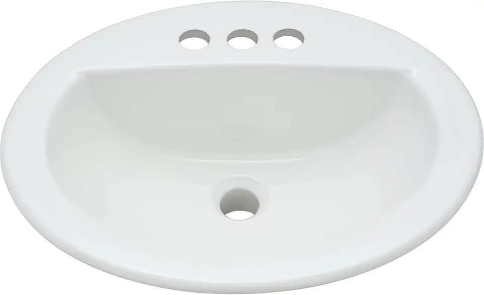 PROFLO Rockaway 19" Oval Vitreous China Drop In Bathroom Sink