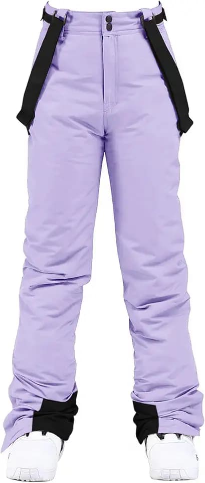 ALSOGO Women's Insulated Snow Pants Winter Warm Ski Pant Outdoor Waterproof Snowboard Bibs with Detachable Suspender