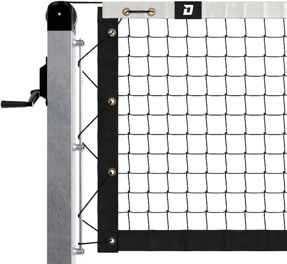 Dominator In Ground Pickleball System - Includes Two Heavy Duty Pickleball Posts with Net and Sleeves - Aluminum, Rust Free, and Follows USAPA Standards
