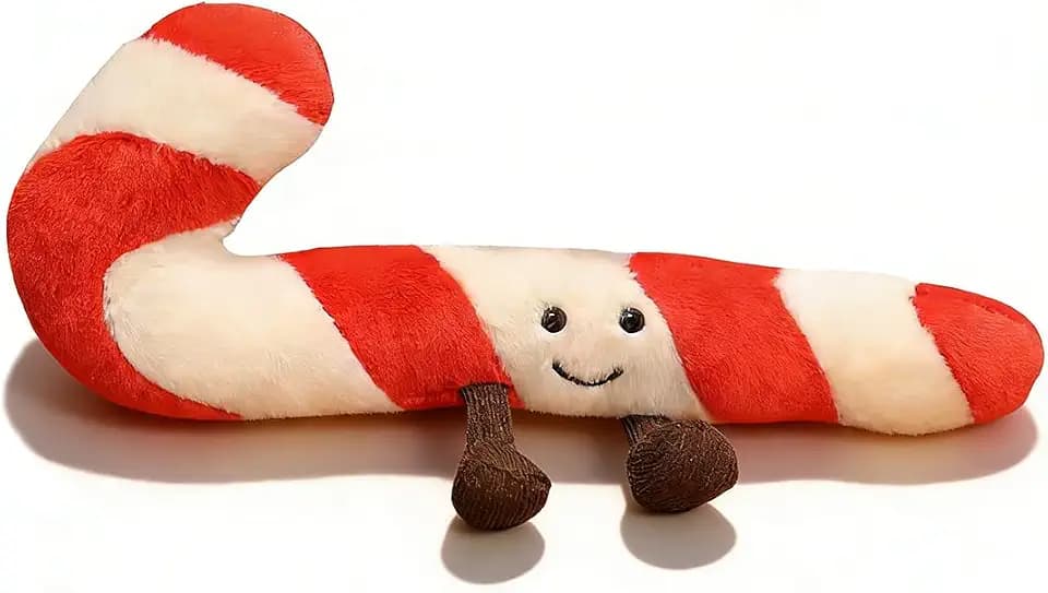 Candy Cane Pillow, Christmas Pillow, Stuffed Candy Cane Decor