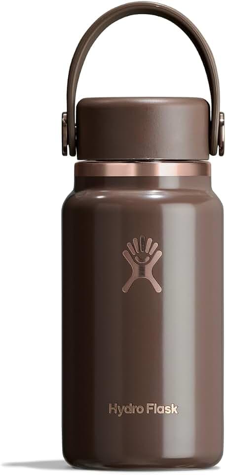 Hydro Flask Micro Bottle - Leak Proof Purse or Pocket Flask - Insulated Mini Water Bottle 6.7 Oz Chocolate Rose Gold
