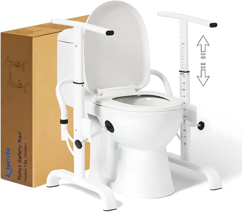 Loyoda Toilet Safety Rails for Seniors, 350 LBS Heavy Duty Toilet Grab Bars