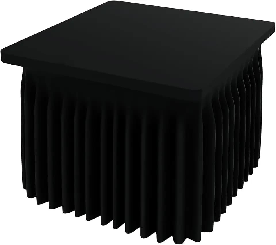 Smiry Spandex Elastic Fitted Table Cloth Skirt for 3FT Square Table