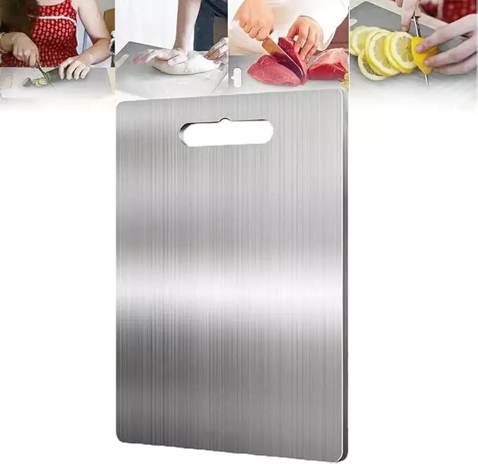 Titanium Cutting Board,304 Stainless Steel Double-Sided Food Grade Cutting Board (39 * 28cm)