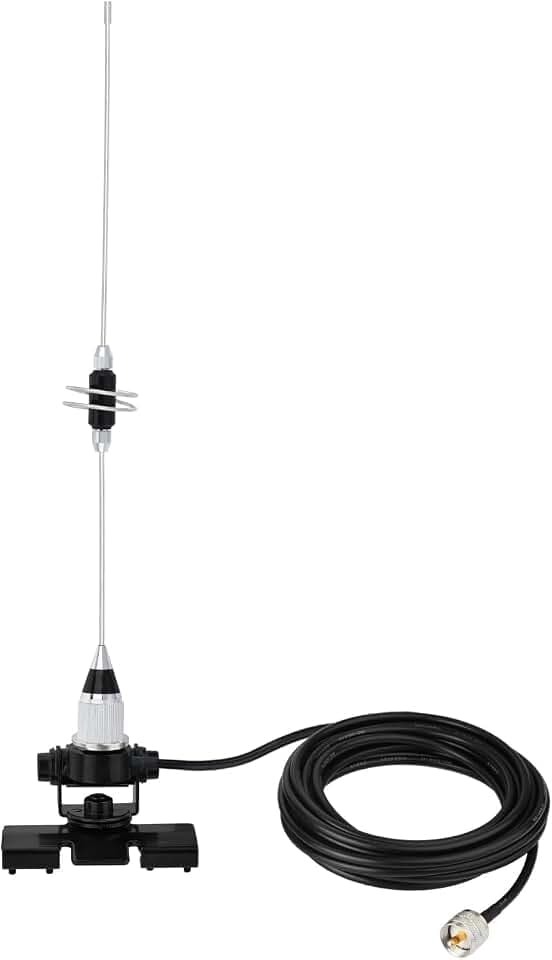 Bingfu VHF UHF Dualband Mobilantenne 39cm, PL259 mit Halterung und 5m Kabel