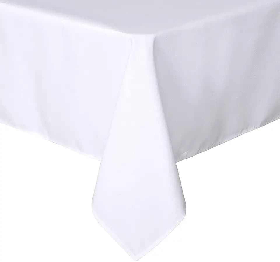 sancua Rectangle Tablecloth, 70 x 108 Inch, White