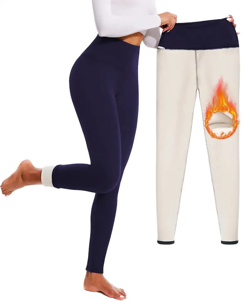 FULLSOFT Thick Fleece Lined Leggings for Women – High Waisted Winter Thermal Warm Yoga Pants Workout Tummy Control Leggings