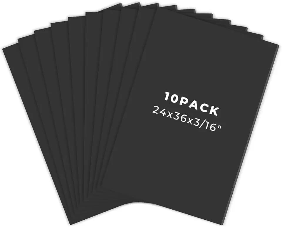 Golden State Art 24x36 Black Foam Board 3/16 Thick 10 Pack