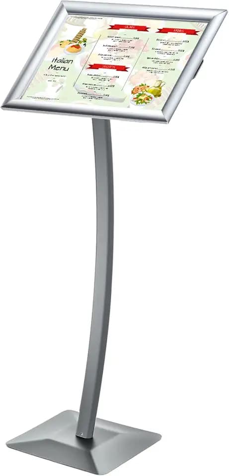 Yaocom 11 x 17 Inches Aluminum Floor Sign Stand Poster Holder, Silver