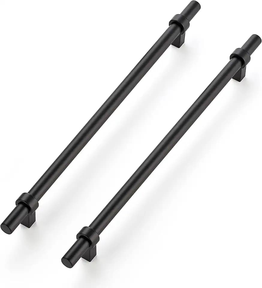 Ravinte Matte Black Cabinet Pulls, T-Bar Handles, 10 Inch, 5 Pack