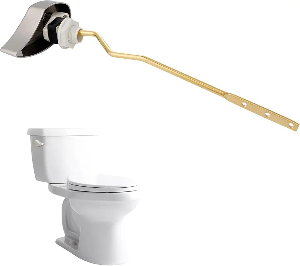 Hibbent Metal Side Mount Toilet Handle Replacement, Brushed Nickel