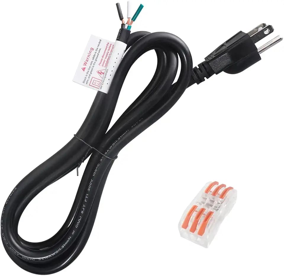 6FT 3 Prong Dishwasher Power Cord, Black Appliance Electrical Wire