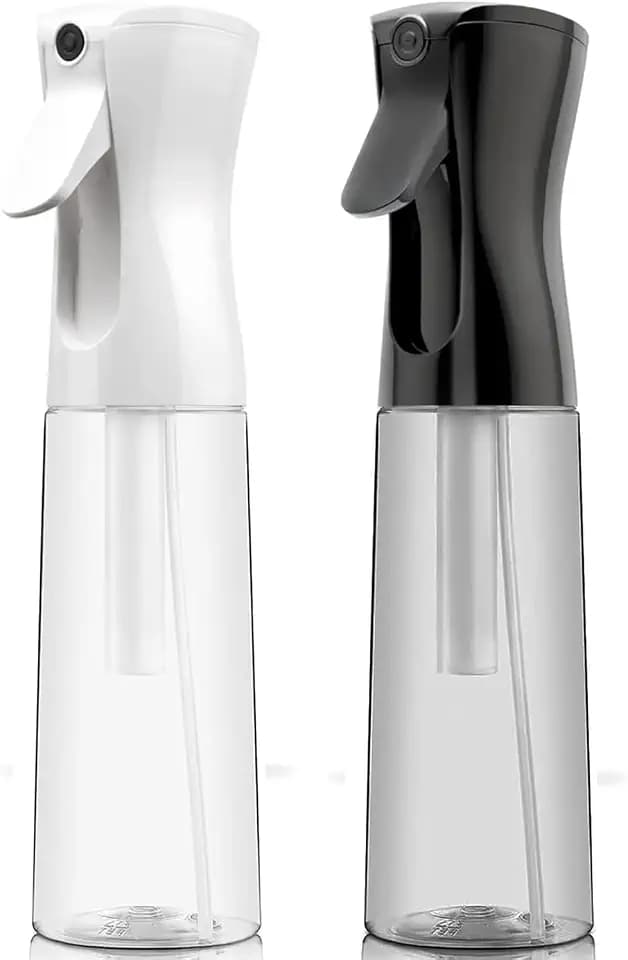 Continuous Spray Bottle for Hair, Refillable Gentle Mister (2 Pack, 10 Oz)