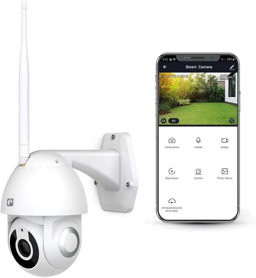 Garza - Smart Smart Wifi 360-Grad-Überwachungskamera für den Außenbereich, 1080P HD, IP65 wasserdicht, Nachtsicht, Bewegungserkennung, 2,4 GHz WLAN, 1 Einheit (1 Stück)