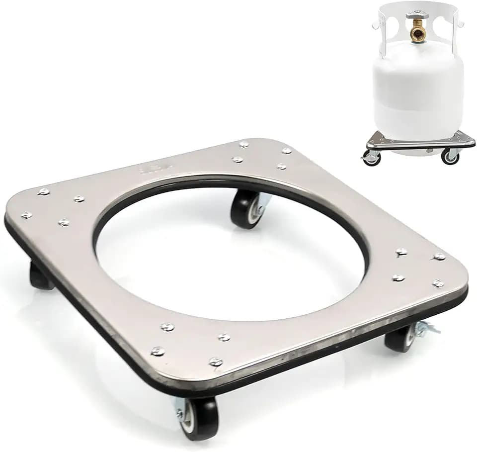 Propane Tank Stand Dolly w/Brake Wheel for 5-30lb Tanks