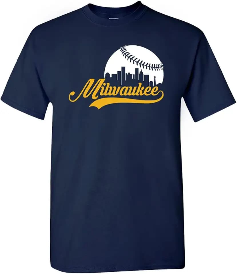 Xtreme Apparrel Cityscape Skyline Men's T-Shirt for Baseball Fans