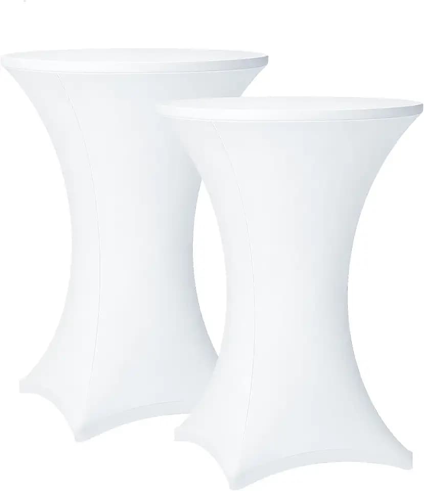 Cocktail Table Covers - 2 Pack 32x43 Inch Table Cloth - White