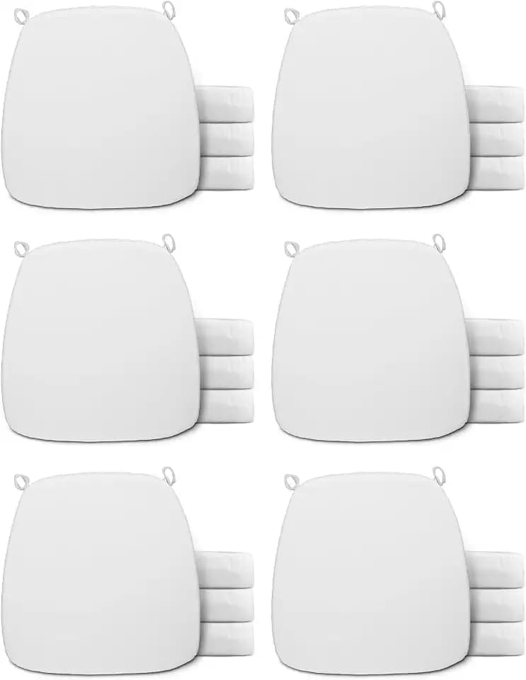 Spiareal 24 Pieces Wedding Chiavari Chair Cushion 15 x 15 Inch,White