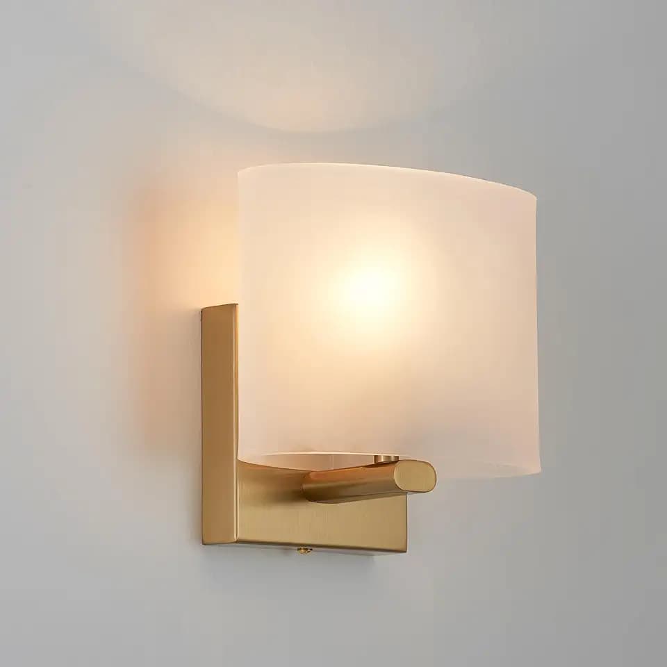 Indoor Flat Hardwired Modern Acrylic Small Gold Wall Sconce