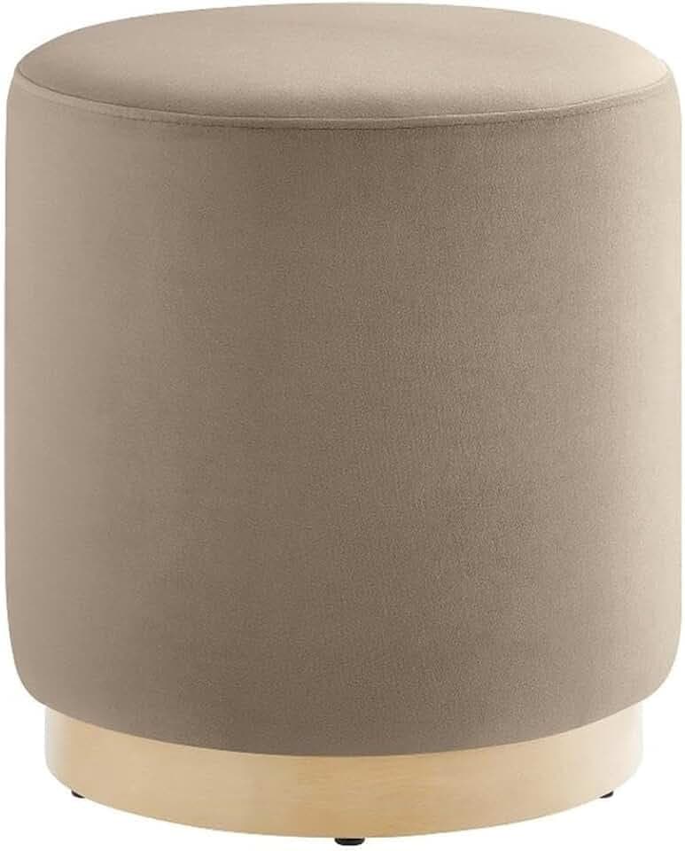 Modway 16" Round Performance Velvet Upholstered Upholstered Ottoman