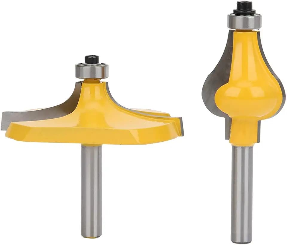 Demeras Armrest Router Bit, Woodworking Milling Cutter High Strength Stable Handrail Router Bit Set with Bearing for Cabinet Making