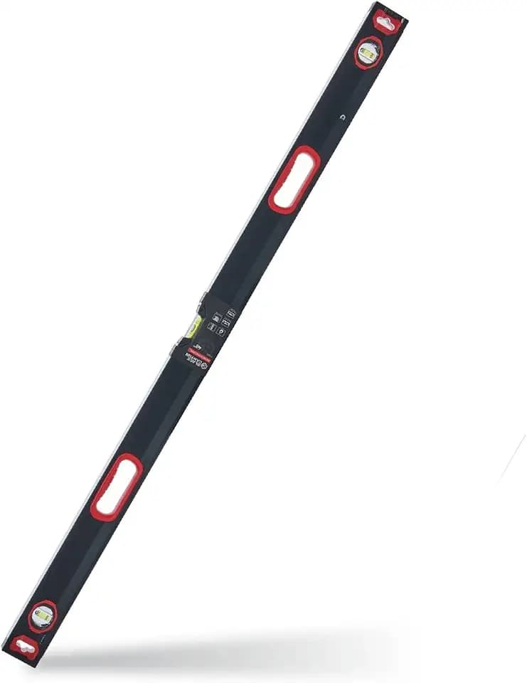 Black Canyon 48" Box Level, w/Magnetic Base, Vertical and Horizontal Measurement, Aluminum, Plastic Frame, Hang Hole, Vial Types, Suits Construction, Carpentry tasks, Plumbing, Installations