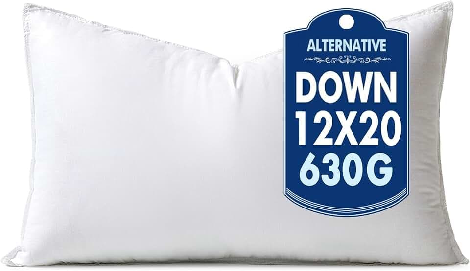 MIULEE 12x20 Inch Synthetic Down Alternative Decorative Pillow Insert